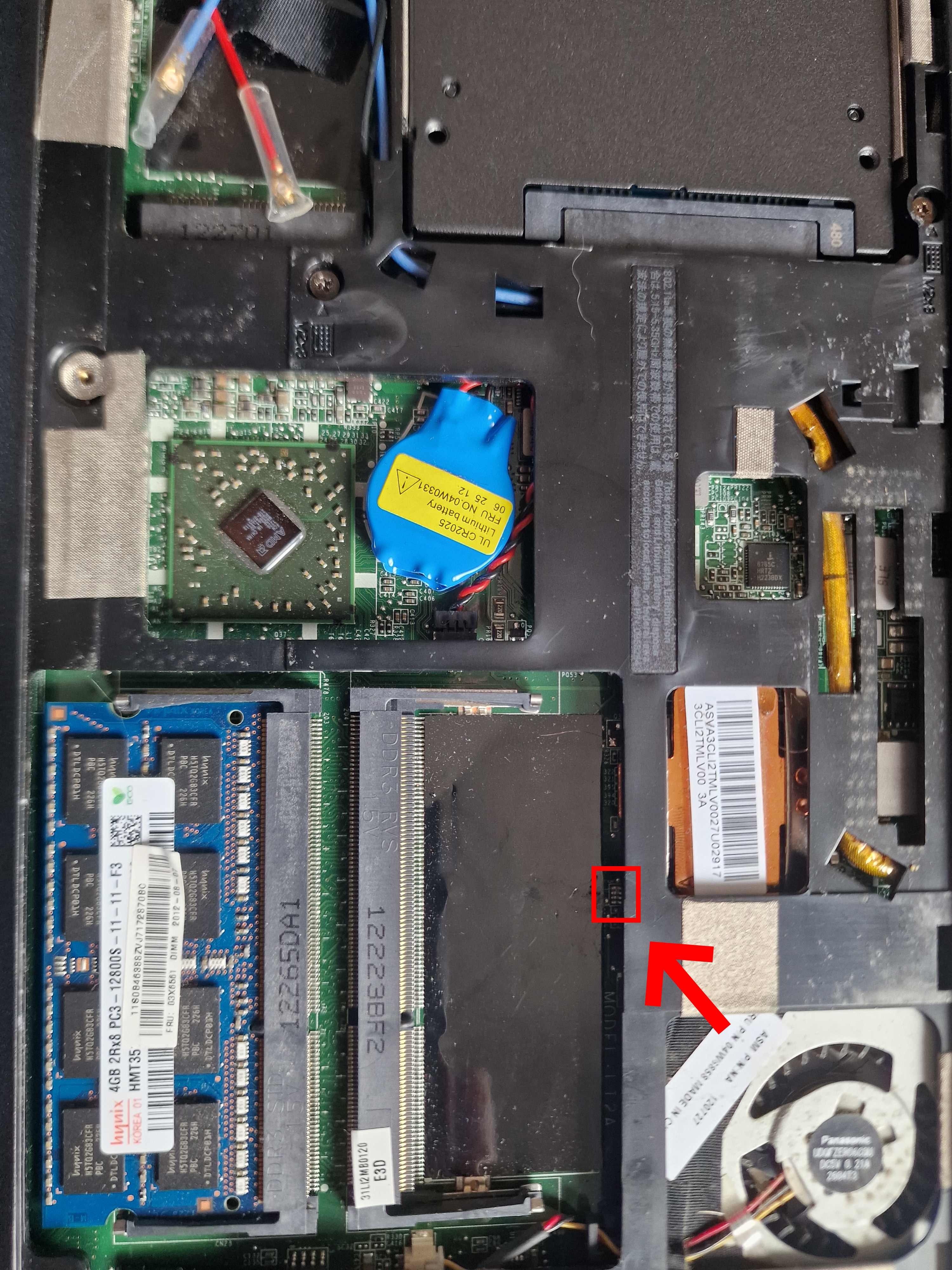 The L08 Chip is located next to the top RAM slot